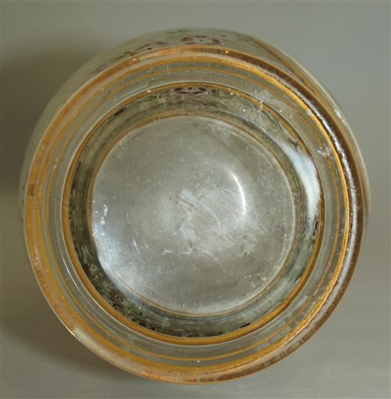 A Bohemian enamelled glass ewer, late 19th century, 29.5cm